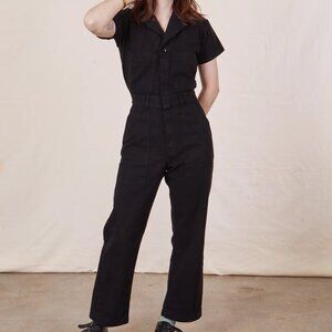Big Bud Press Petite Short Sleeve Jumpsuit in Basic Black
